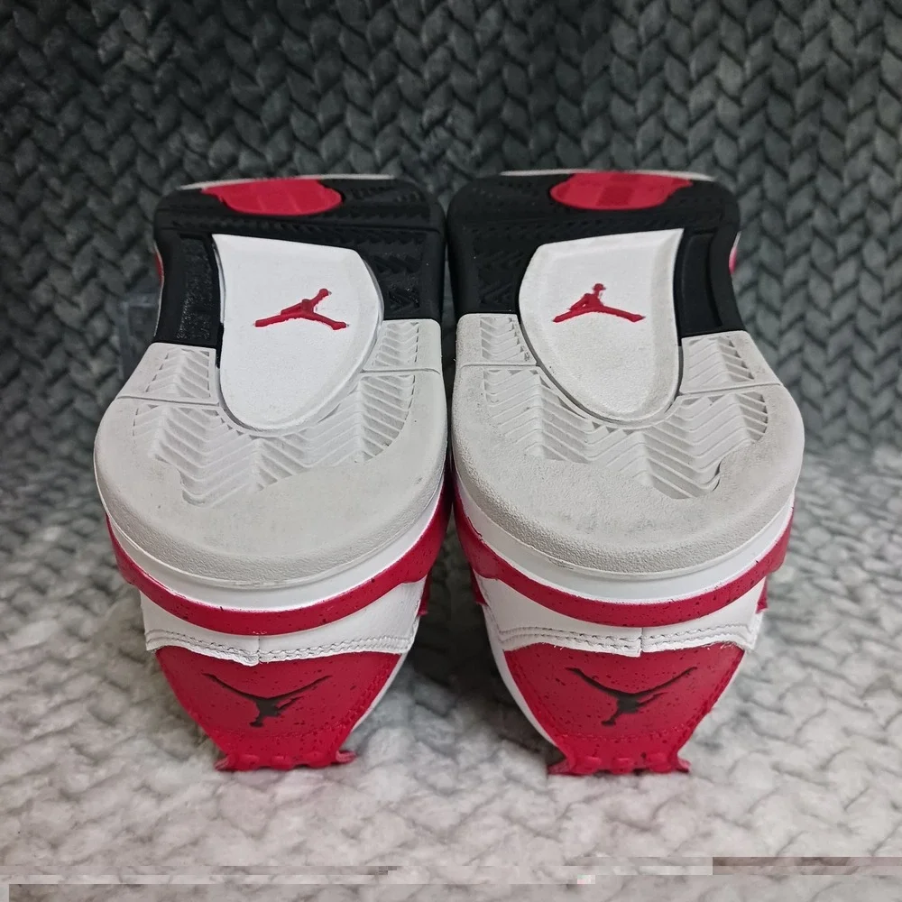 Nike Air Jordan 4 Retro PS Kids Sneakers White Fire Red Black BQ7669-161 Sz 1.5Y